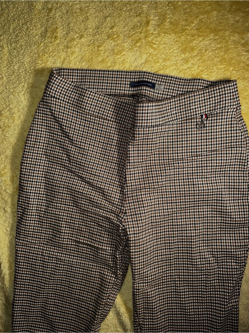 Tommy Hilfiger Brown and Cream Checked Chinos